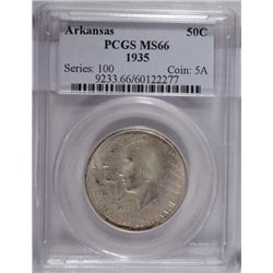 1935  ARKANSAS half $  PCGS66  GS66 for set is $1850  est $500-$600
