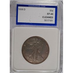 1938D  Walker half $ clnd XF  est $95-$100
