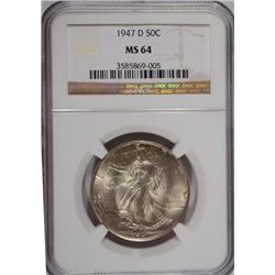 1947D  Walker half $ NGC64  est $75-$85