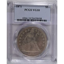 1871  Seated  $ PCGS10  est $260-$270