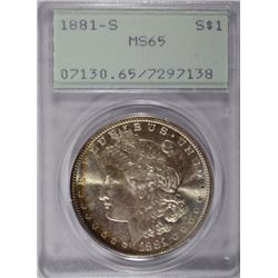 1881S   Morgan $ $ OGH"RATTLER PCGS65 est  $165-$170