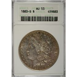 1883S   Morgan $   ANACS53  est  $150-$160