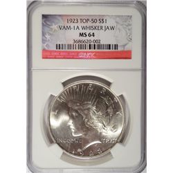 1923 Peace $  VAM 1a whisker jaw     est  $240-$250