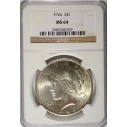 1926 Peace $  NGC64     est  $100-$125