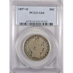 1897-O BARBER HALF DOLLAR PCGS  EST. $170-$190.You will not see this key date