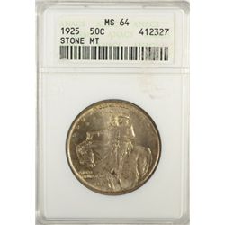 1925 STONE MOUNTAIN HALF DOLLAR ANACS MS-64