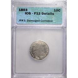 1803 BUST DIME ICG FINE-12 DETAILS