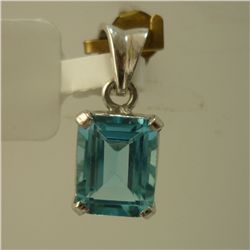 9.75 CTW BLUE TOPAZ PENDANT .925 STERLING SILVER