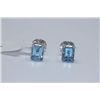 Image 1 : 13.95 CTW BLUE TOPAZ EARINGS .925 STERING SILVER