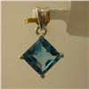 Image 1 : 9.25 CTW BLUE TOPAZ PENDANT .925 STERLING SILVER