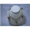 Image 1 : HEART-KEYLOCK CHAMPAGNE PEARL CHARM BRACELET; AUTHENTIC