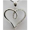 Image 1 : Genuine 0.06 ctw Diamond Heart Pendant 14k W Gold