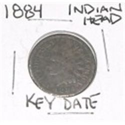 1884 INDIAN HEAD PENNY *KEY DATE NICE EARLY CENT-PLEASE LOOK AT PICTURE TO DETERMINE GRADE*!!