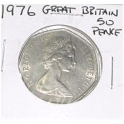1976 GREAT BRITAIN 50 PENCE *NICE EARLY 50 CENT COIN-PLEASE LOOK AT PICTURE TO DETERMINE GRADE*!!