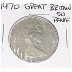 1970 GREAT BRITAIN 50 PENCE *NICE EARLY 50 CENT COIN-PLEASE LOOK AT PICTURE TO DETERMINE GRADE*!!