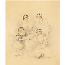Edward Hayes RHA (1797-1864) - PORTRAIT OF A MOTHER AND HER THREE DAUGHTERS