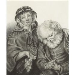 19th Century Irish School  - YOUNG GIRL AND OLD GENTLEMAN, c.1835
