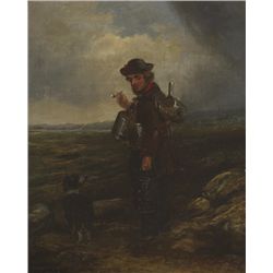 19th Century British School   - TINKER MAN AND HIS DOG
