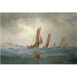 John Faulkner RHA (1835-1894) - SCHOONERS IN A SEASCAPE