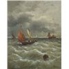 Image 1 : Attributed to Alexandre Auguste Rose (French, 19th Century) - FISHING BOATS AT THE ADRIATIC SEA (A P
