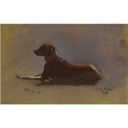 A.L. Townsend (Act. c.1900) - RESTING HOUND, 1895