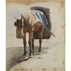 A.L. Townsend (Act. c.1900) - HORSE AND CART, 1895 (A PAIR)