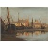 Image 1 : Alexander Williams RHA (1846-1930) - HARBOUR SCENE WITH MARTELLO TOWER IN THE DISTANCE