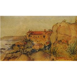 19th Century Irish / British School  - MONASTERY ON A ROCKY SHORE