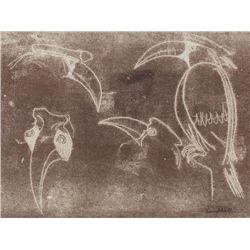 George Campbell RHA (1917-1979) - HORNBILLS, DUBLIN ZOO