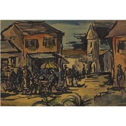 Gladys Maccabe HRUA ROI FRSA (b.1918) - CONTINENTAL CAFÉ SCENE