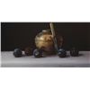 Image 1 : David ffrench le Roy (b.1971) - STILL LIFE WITH PLUMS, KNIFE AND COPPER JAR