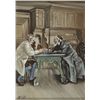 Image 1 : Hungarian SchoolTWO FIGURES AT A TABLE PLAYING CARDS oil on boardsigned indistinctly lower left; wit