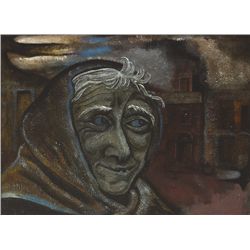 Marian Jeffares (1916-1986) - OLD WOMAN IN SEÁN McDERMOTT STREET, DUBLIN, 1958