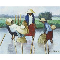 Viboon Chaidauang (Thai) - WOMEN IN RICE FILDS