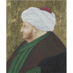 Sebahattin Basaran  - PORTRAIT OF FATIH SULTAN MEHMET AFTER THE 15TH CENTURY OTTOMAN MINIATURIST EXA