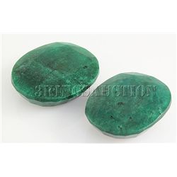 150.43ctw Faceted Loose Emerald Beryl Gemstone Lot of 2