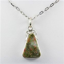 18.5ctw Unikite Gemstone Silver Pendant