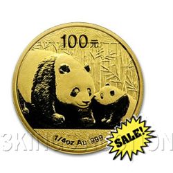 Chinese Gold Panda Quarter Ounce 2011
