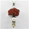 Image 1 : 109.ctw Red Orange & Aqua Silver Pendant
