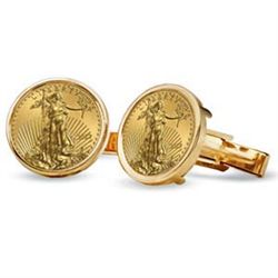 2012 1/10-oz Gold Eagle Cuff Links (Polished Plain) 14K