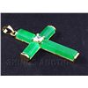 Image 2 : JADE CROSS 5.10GRAMS IN GOLD PLATED PENDANT