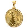 Image 2 : 2012 1 oz Gold Eagle Pendant (Diamond-Prong Bezel) 14KT