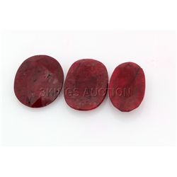 106.00ctw Ruby Oval Cut Loose Gemstone lot of 3