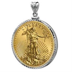 2012 1/2 oz Gold Eagle White Gold Pendant (DiamondScrew