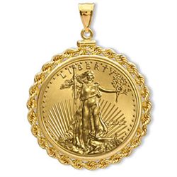 2012 1/4 oz Gold Eagle Pendant (Rope-ScrewTop Bezel) 14