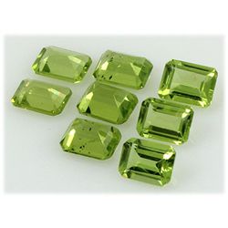 Peridot 12.71 ctw Loose Gemstone 8x6mm Emerald Cut