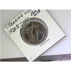 1920-S 25 Cents Standing Liberty MS63 Rare!
