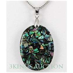 Natural 48.88ctw Mother Of Pearl Silver Pendant