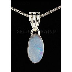 Natural Opal Doublet 10.85ctw Bezel Design .925 Pendant