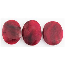 241.69ctw Ruby Oval Cut Loose Gemstone lot of 3